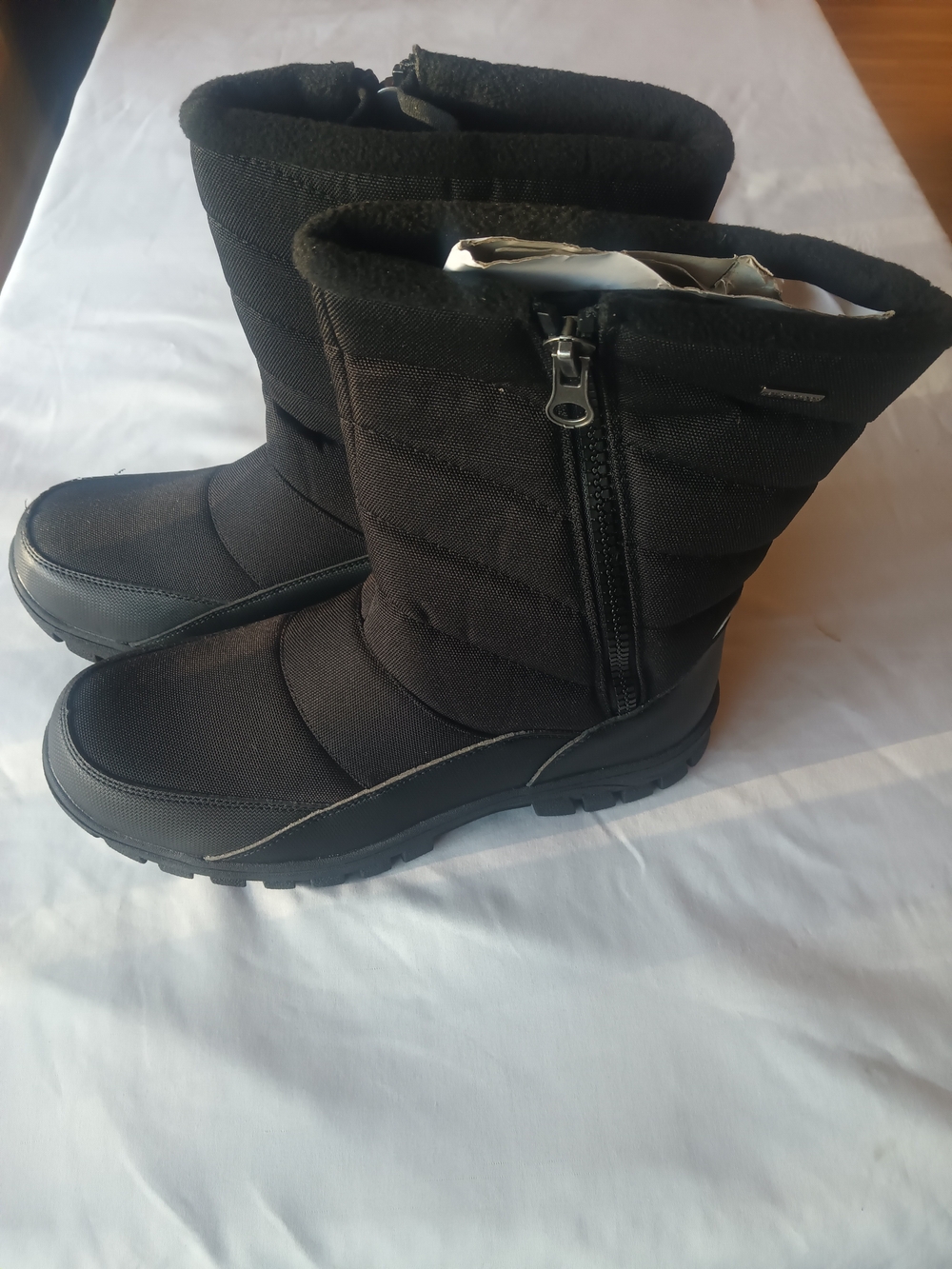 Women's Black Insulated Winter Zip Boots